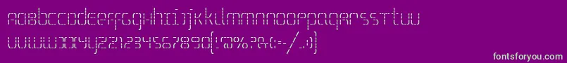 SSelfism-fontti – vihreät fontit violetilla taustalla