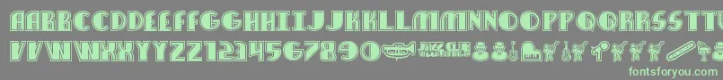 Weitere Informationen zur JazzClub-Schriftart JazzClub-Schriftart – Grüne Schriften auf grauem Hintergrund
