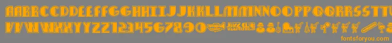 Police JazzClub – polices orange sur fond gris