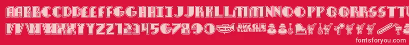 JazzClub Font – Pink Fonts on Red Background