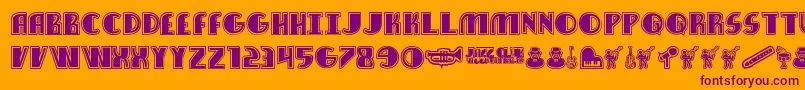 JazzClub Font – Purple Fonts on Orange Background