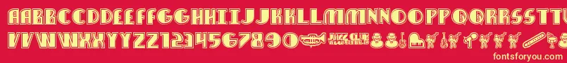 JazzClub Font – Yellow Fonts on Red Background