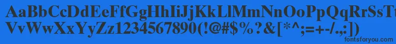 フォントTimesTenGreekBold – 黒い文字の青い背景