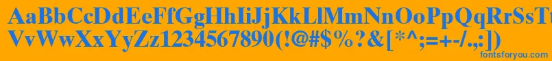 TimesTenGreekBold Font – Blue Fonts on Orange Background