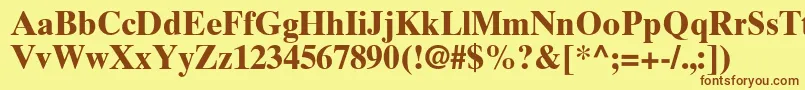 TimesTenGreekBold Font – Brown Fonts on Yellow Background