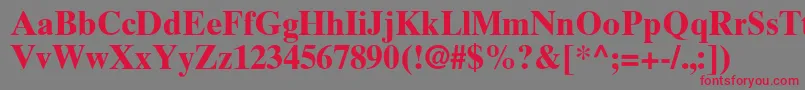 TimesTenGreekBold-Schriftart – Rote Schriften auf grauem Hintergrund