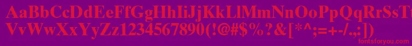 TimesTenGreekBold Font – Red Fonts on Purple Background