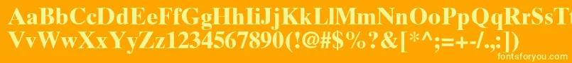 TimesTenGreekBold-Schriftart – Gelbe Schriften auf orangefarbenem Hintergrund