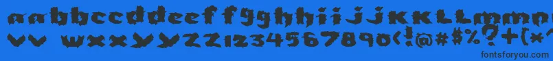 フォントSevered – 黒い文字の青い背景