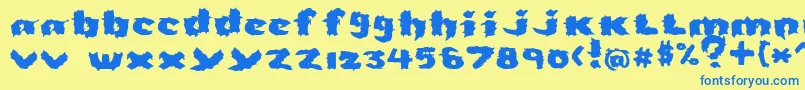 Severed Font – Blue Fonts on Yellow Background