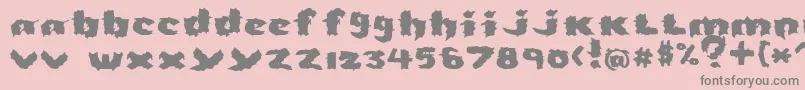 フォントSevered – ピンクの背景に灰色の文字