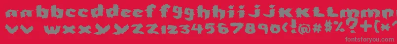 Severed Font – Gray Fonts on Red Background