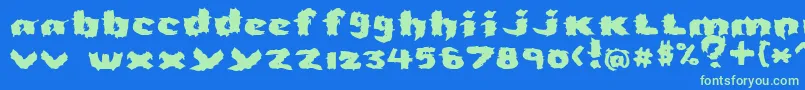 Severed Font – Green Fonts on Blue Background