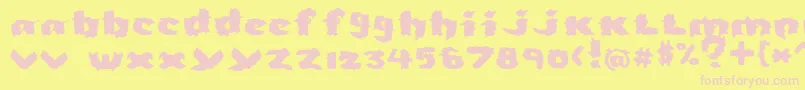 Severed-fontti – vaaleanpunaiset fontit keltaisella taustalla