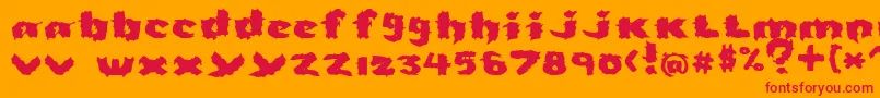 Severed Font – Red Fonts on Orange Background