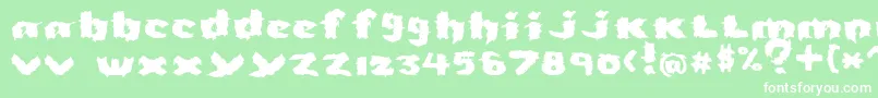 Severed Font – White Fonts on Green Background