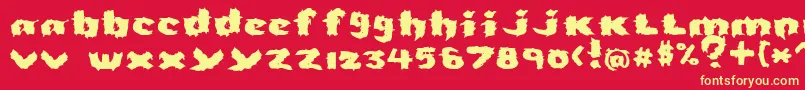 Severed Font – Yellow Fonts on Red Background