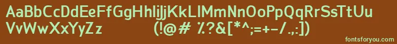 Weitere Informationen zur SanFredianoBold-Schriftart SanFredianoBold-Schriftart – Grüne Schriften auf braunem Hintergrund