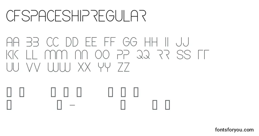 A fonte CfspaceshipRegular – alfabeto, números, caracteres especiais