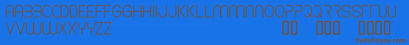 CfspaceshipRegular-Schriftart – Braune Schriften auf blauem Hintergrund