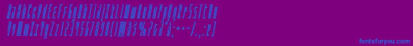 Czcionka Phantacon3Dital – niebieskie czcionki na fioletowym tle