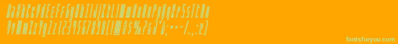 Phantacon3Dital-Schriftart – Grüne Schriften auf orangefarbenem Hintergrund