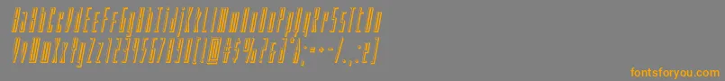 フォントPhantacon3Dital – オレンジの文字は灰色の背景にあります。