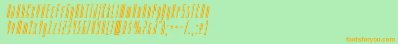 フォントPhantacon3Dital – オレンジの文字が緑の背景にあります。