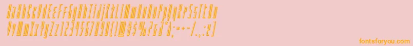 Phantacon3Dital-Schriftart – Orangefarbene Schriften auf rosa Hintergrund