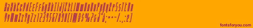 Phantacon3Dital-fontti – violetit fontit oranssilla taustalla