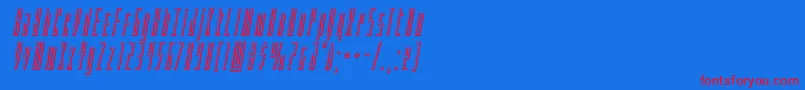 フォントPhantacon3Dital – 赤い文字の青い背景