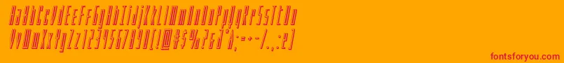 Phantacon3Dital-Schriftart – Rote Schriften auf orangefarbenem Hintergrund