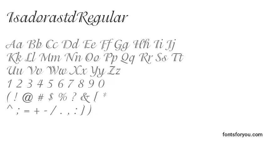 Шрифт IsadorastdRegular – алфавит, цифры, специальные символы
