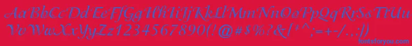 IsadorastdRegular Font – Blue Fonts on Red Background