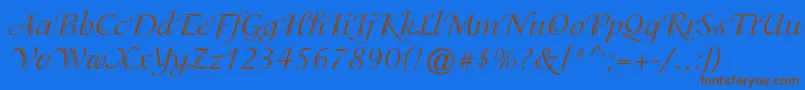 IsadorastdRegular Font – Brown Fonts on Blue Background