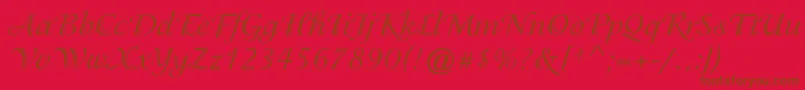 IsadorastdRegular Font – Brown Fonts on Red Background
