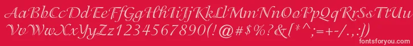Czcionka IsadorastdRegular – różowe czcionki na czerwonym tle