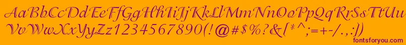 IsadorastdRegular Font – Purple Fonts on Orange Background