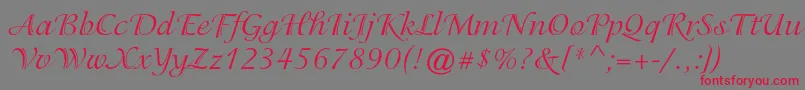 IsadorastdRegular Font – Red Fonts on Gray Background