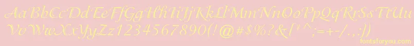 IsadorastdRegular Font – Yellow Fonts on Pink Background