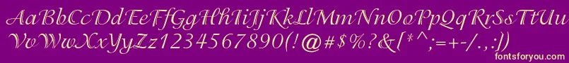 IsadorastdRegular Font – Yellow Fonts on Purple Background
