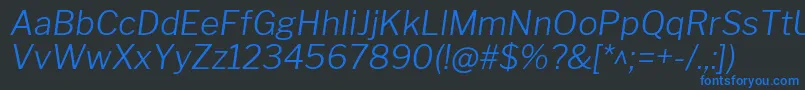 LibrefranklinLightitalic Font – Blue Fonts on Black Background