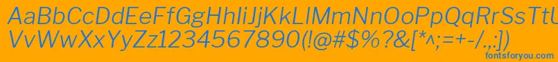 LibrefranklinLightitalic Font – Blue Fonts on Orange Background