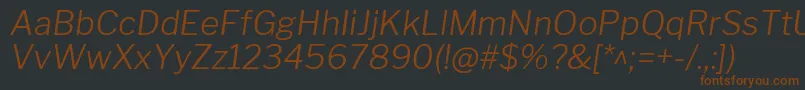 LibrefranklinLightitalic Font – Brown Fonts on Black Background