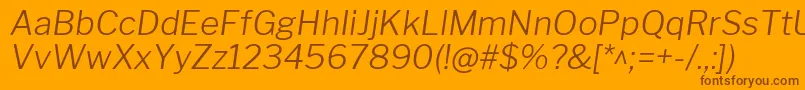 LibrefranklinLightitalic Font – Brown Fonts on Orange Background