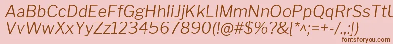 LibrefranklinLightitalic Font – Brown Fonts on Pink Background