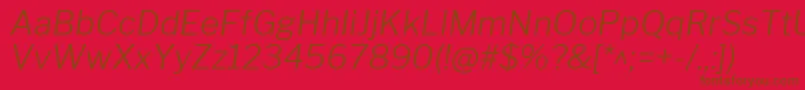 LibrefranklinLightitalic Font – Brown Fonts on Red Background