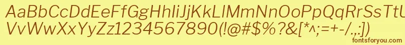 LibrefranklinLightitalic Font – Brown Fonts on Yellow Background