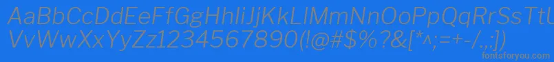 LibrefranklinLightitalic Font – Gray Fonts on Blue Background