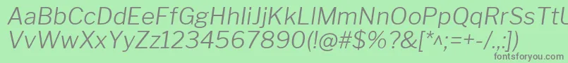 LibrefranklinLightitalic Font – Gray Fonts on Green Background